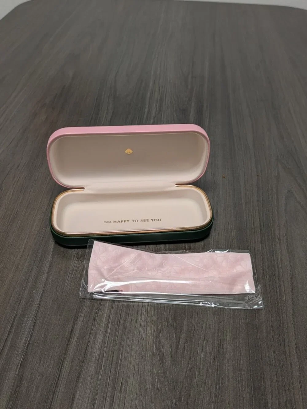 NEW SMALL/REGULAR Kate Spade Pink and Green Authentic Eyeglasses Sunglasses Case
